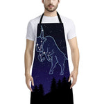 Taurus Constellation Print Bib Apron With Pocket