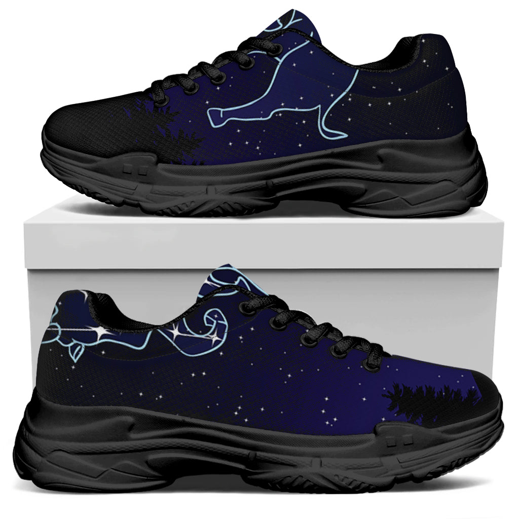 Taurus Constellation Print Black Chunky Shoes