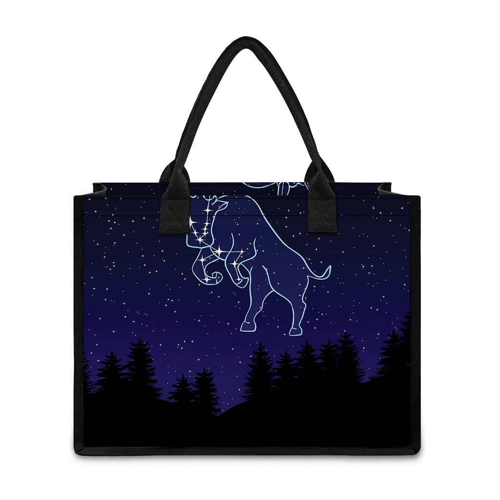 Taurus Constellation Print Canvas Tote Bag
