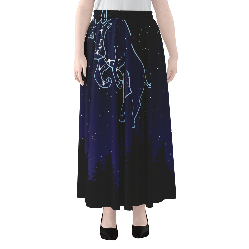 Taurus Constellation Print Chiffon Maxi Skirt