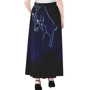 Taurus Constellation Print Chiffon Maxi Skirt