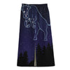 Taurus Constellation Print Cotton Front Slit Maxi Skirt