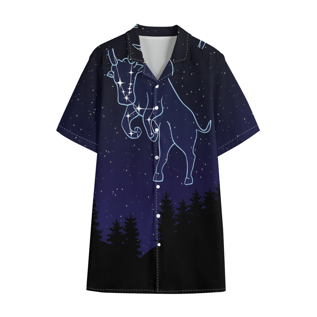 Taurus Constellation Print Cotton Hawaiian Shirt