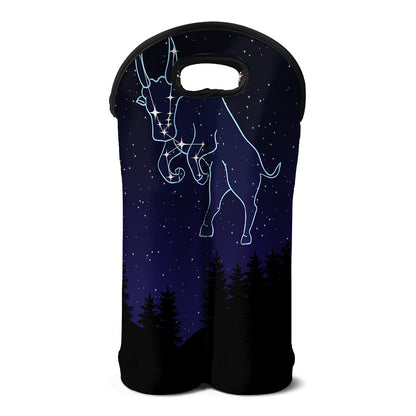 Taurus Constellation Print Double Neoprene Wine Tote