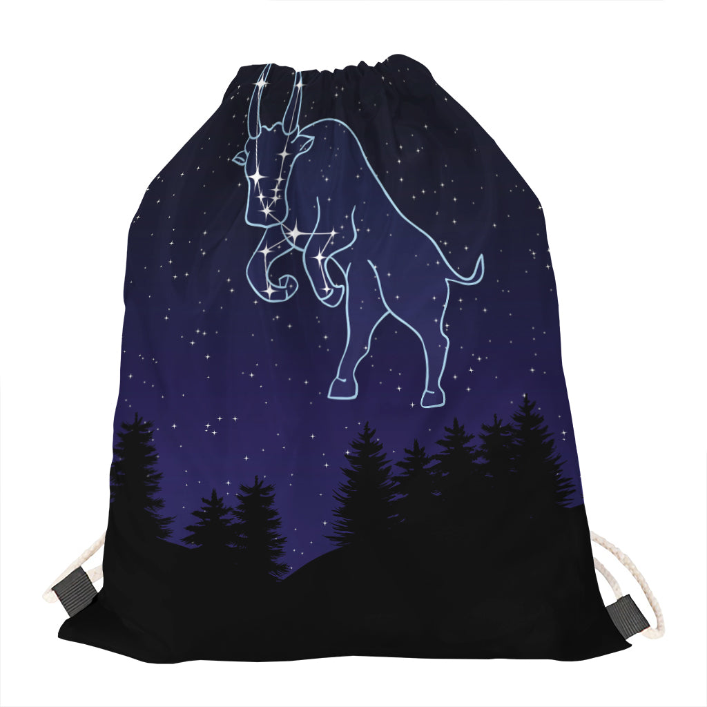 Taurus Constellation Print Drawstring Bag