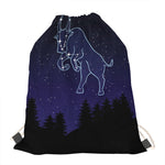 Taurus Constellation Print Drawstring Bag