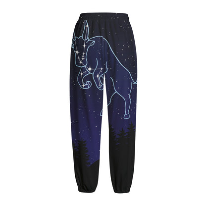 Taurus Constellation Print Fleece Lined Knit Pants