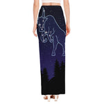 Taurus Constellation Print High Slit Maxi Skirt