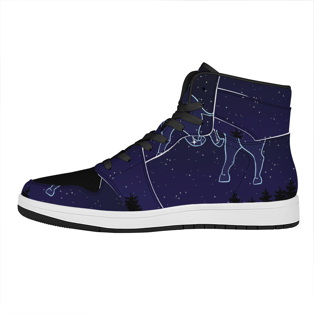 Taurus Constellation Print High Top Leather Sneakers