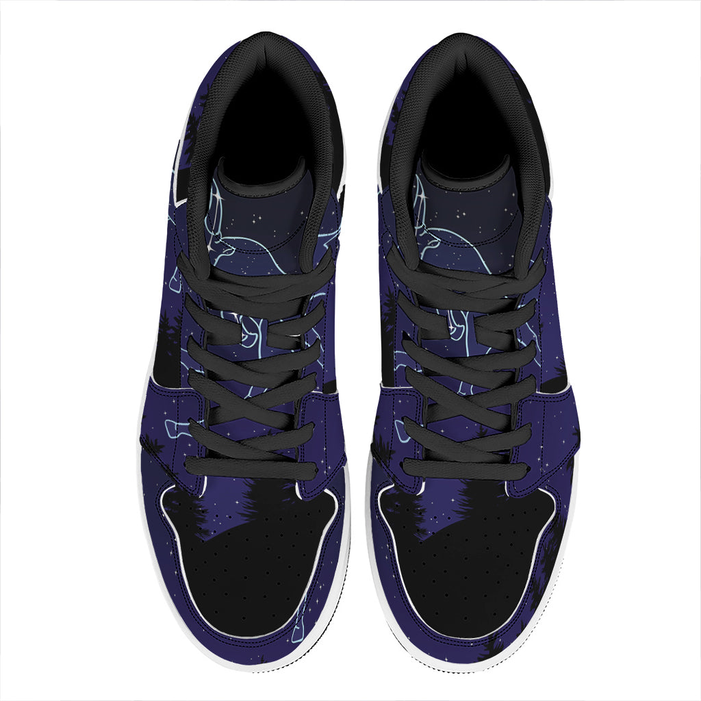 Taurus Constellation Print High Top Leather Sneakers