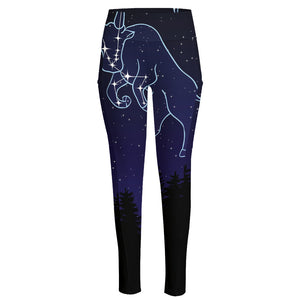 Taurus Constellation Print High-Waisted Pocket Leggings