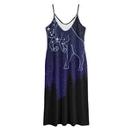 Taurus Constellation Print Jersey Midi Cami Dress