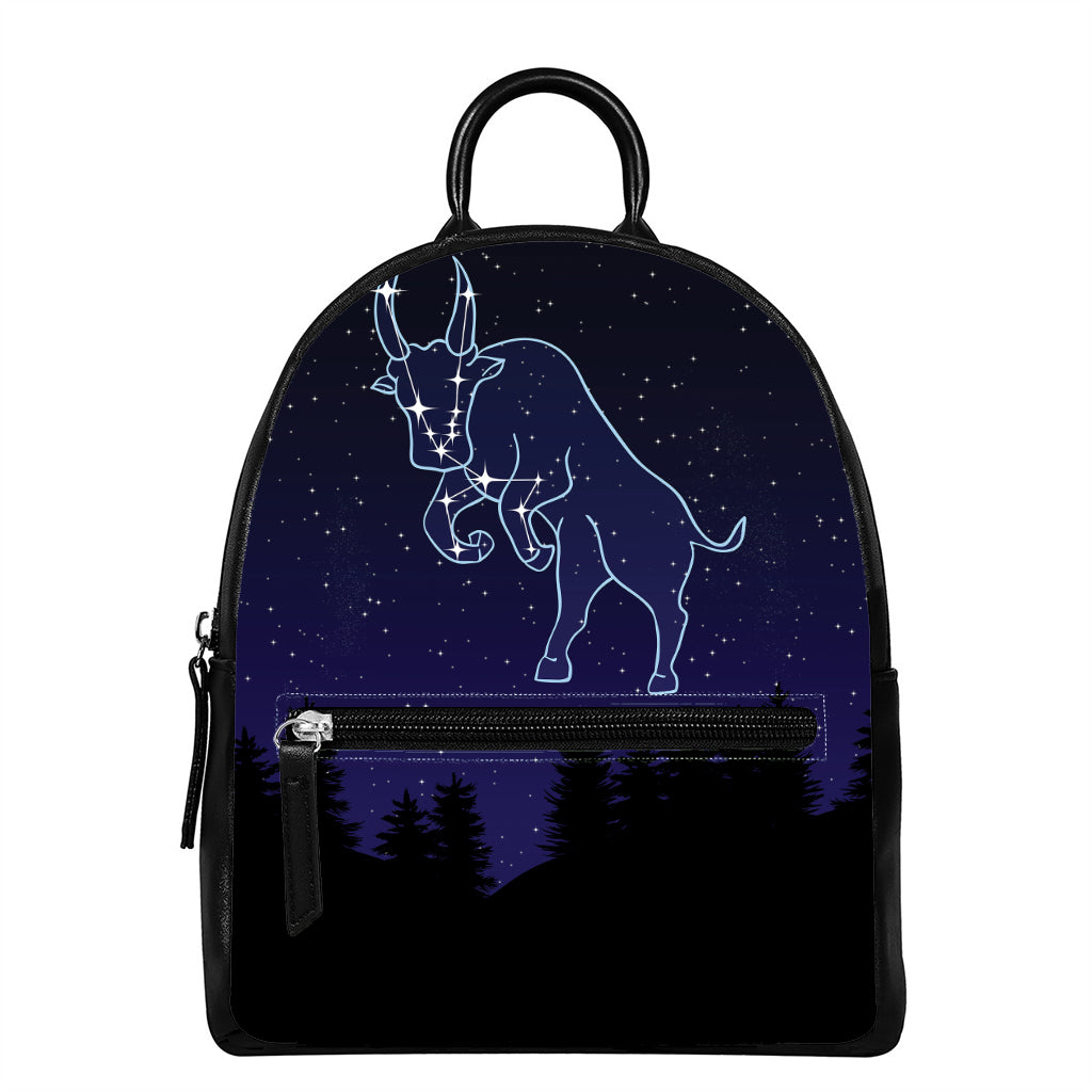 Taurus Constellation Print Leather Backpack