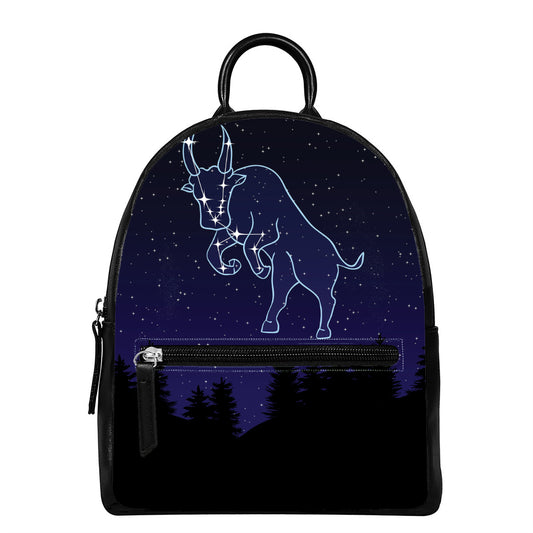 Taurus Constellation Print Leather Backpack