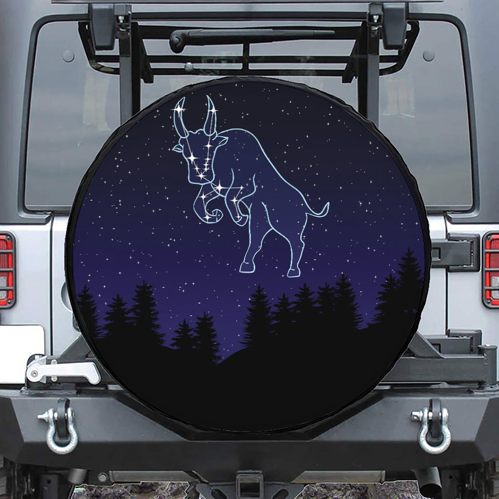 Taurus Constellation Print Leather Spare Tire Cover