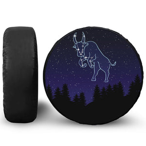 Taurus Constellation Print Leather Spare Tire Cover