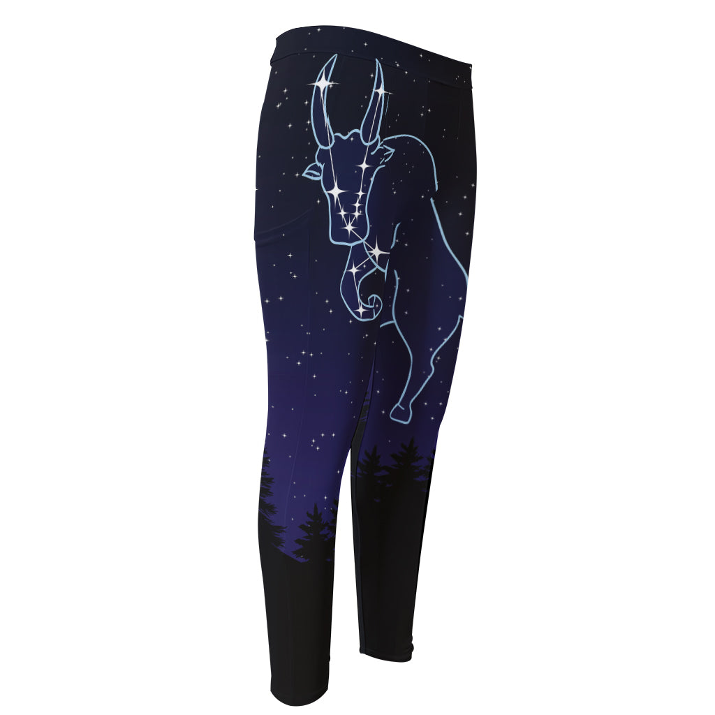 Taurus Constellation Print Men's Compression Pants