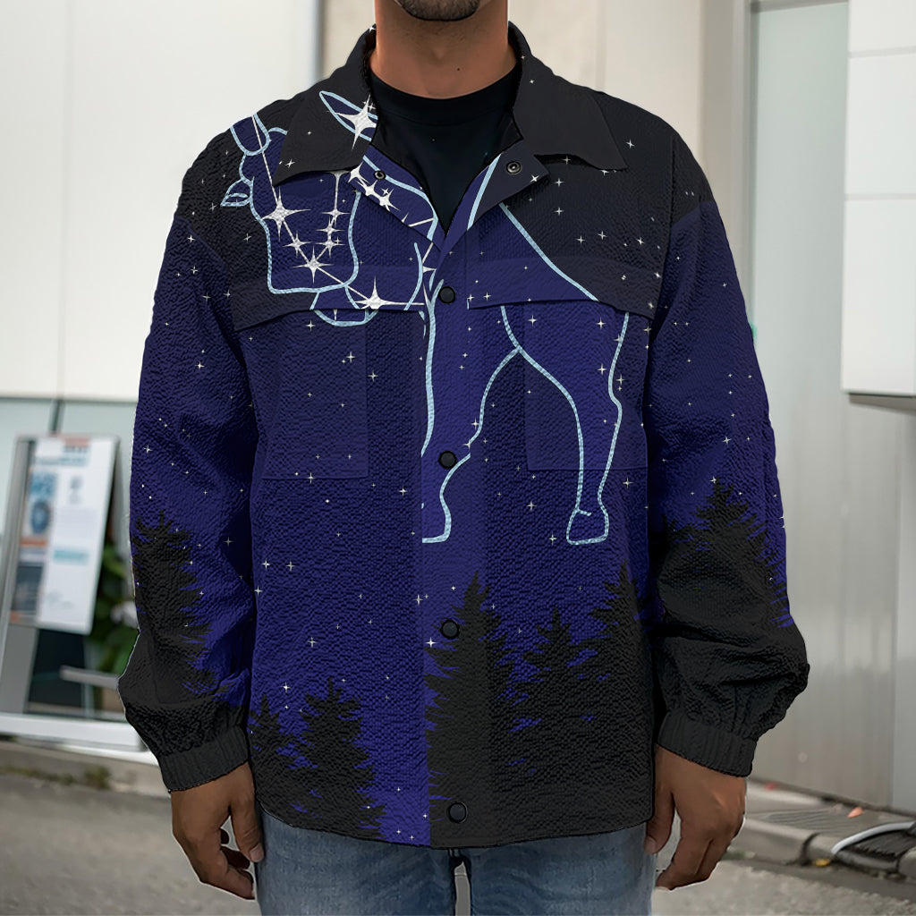 Taurus Constellation Print Men's Shirt Jacket