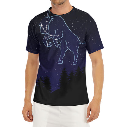 Taurus Constellation Print Men's Short Sleeve Rash Guard