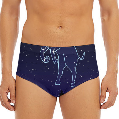 Taurus Constellation Print Men's Triangle Swim Briefs