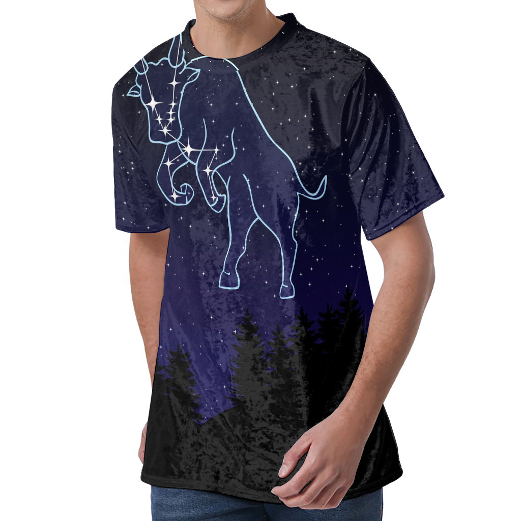 Taurus Constellation Print Men's Velvet T-Shirt