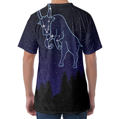 Taurus Constellation Print Men's Velvet T-Shirt