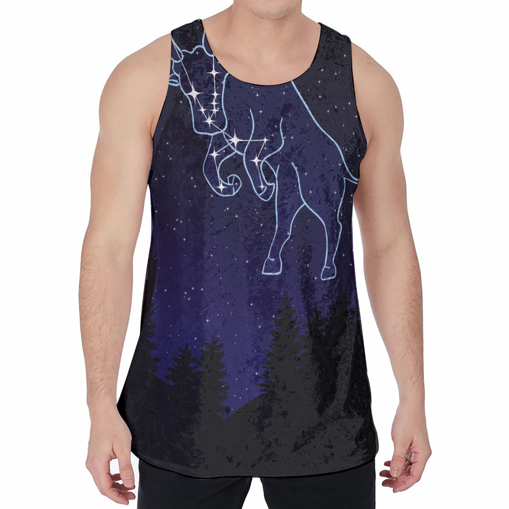 Taurus Constellation Print Men's Velvet Tank Top