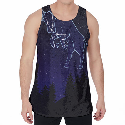 Taurus Constellation Print Men's Velvet Tank Top