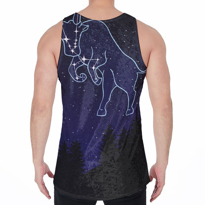 Taurus Constellation Print Men's Velvet Tank Top