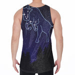 Taurus Constellation Print Men's Velvet Tank Top