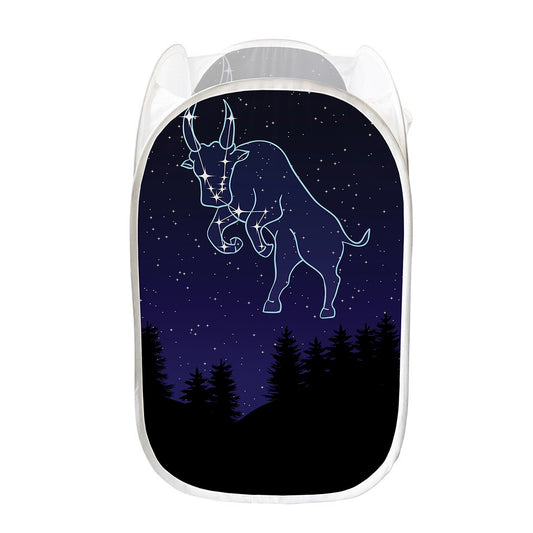 Taurus Constellation Print Mesh Laundry Hamper