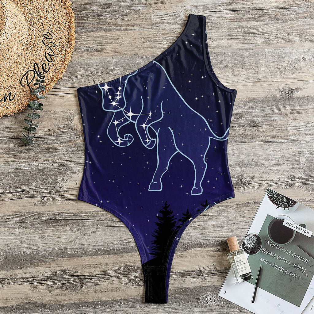 Taurus Constellation Print One Shoulder Bodysuit