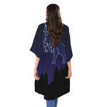 Taurus Constellation Print Open Front Beach Cover Up