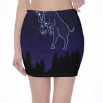 Taurus Constellation Print Pencil Mini Skirt