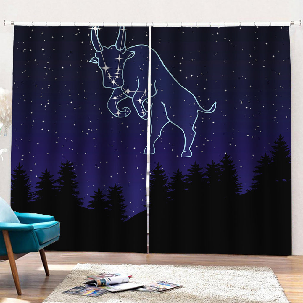 Taurus Constellation Print Pencil Pleat Curtains