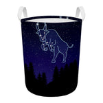 Taurus Constellation Print Round Laundry Basket