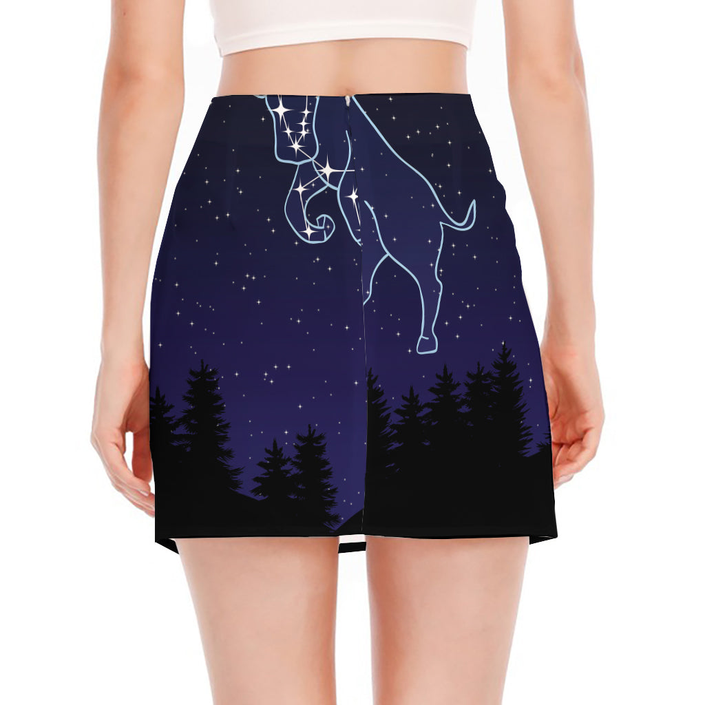 Taurus Constellation Print Side Slit Mini Skirt