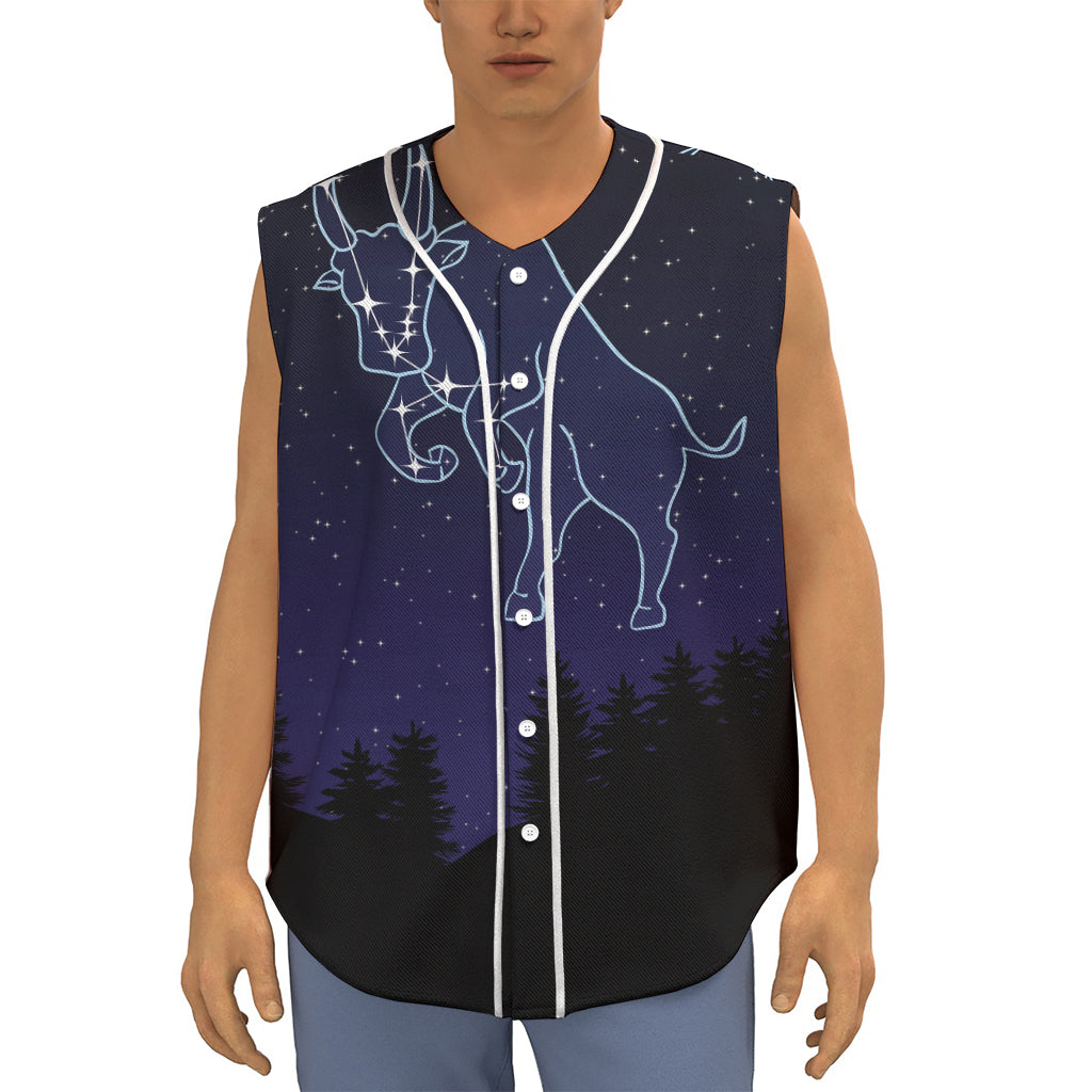 Taurus Constellation Print Sleeveless Baseball Jersey
