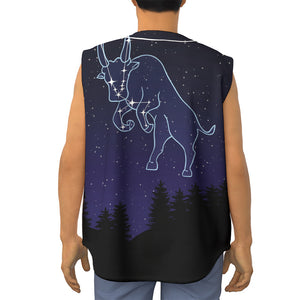 Taurus Constellation Print Sleeveless Baseball Jersey