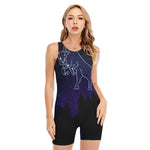 Taurus Constellation Print Sleeveless One Piece Swimsuit