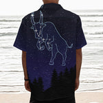 Taurus Constellation Print Textured Short Sleeve Shirt