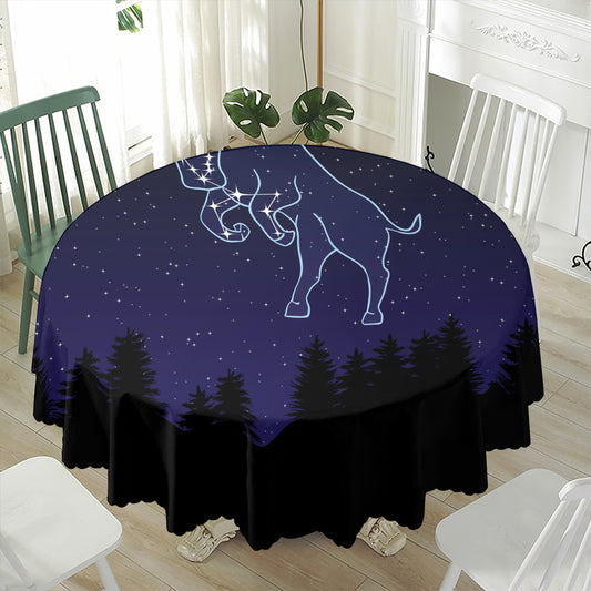 Taurus Constellation Print Waterproof Round Tablecloth