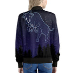 Taurus Constellation Print Women's Bomber Jacket
