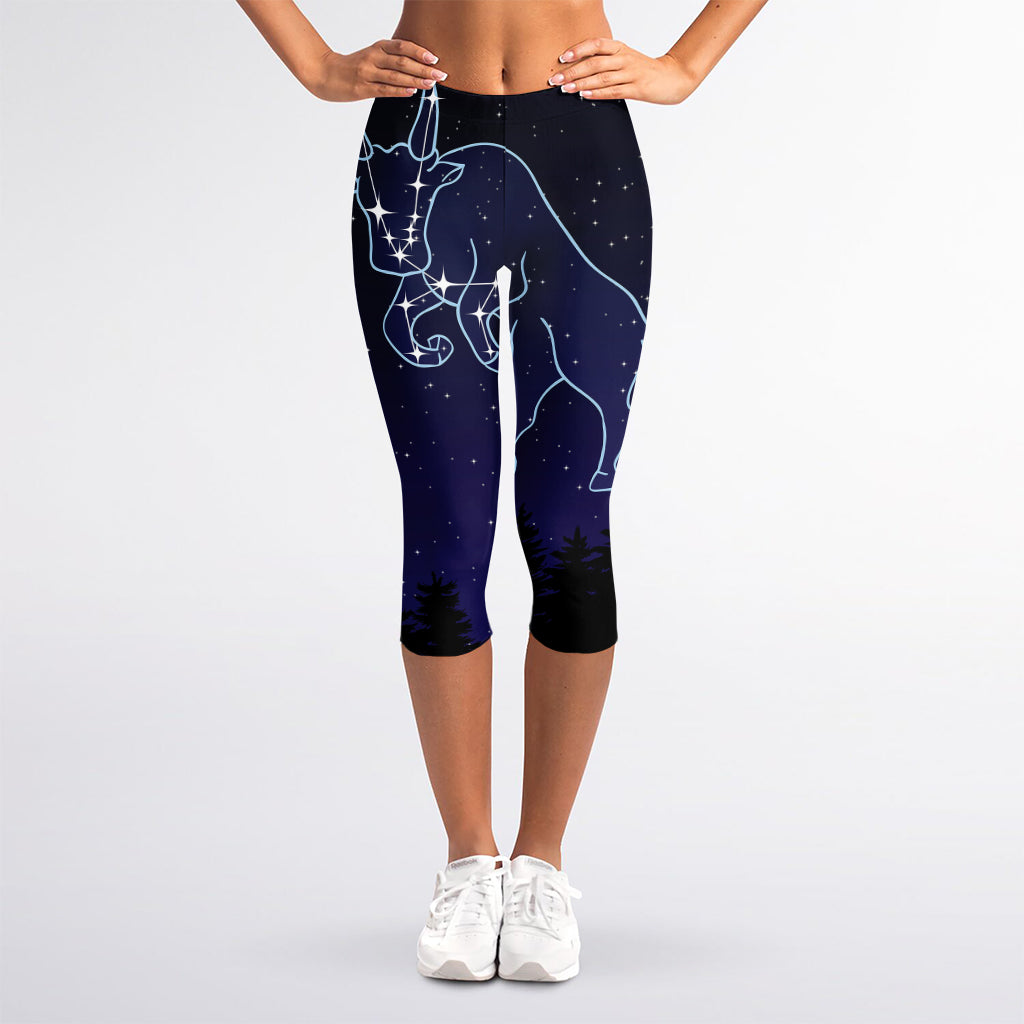 Taurus Constellation Print Women's Capri Leggings