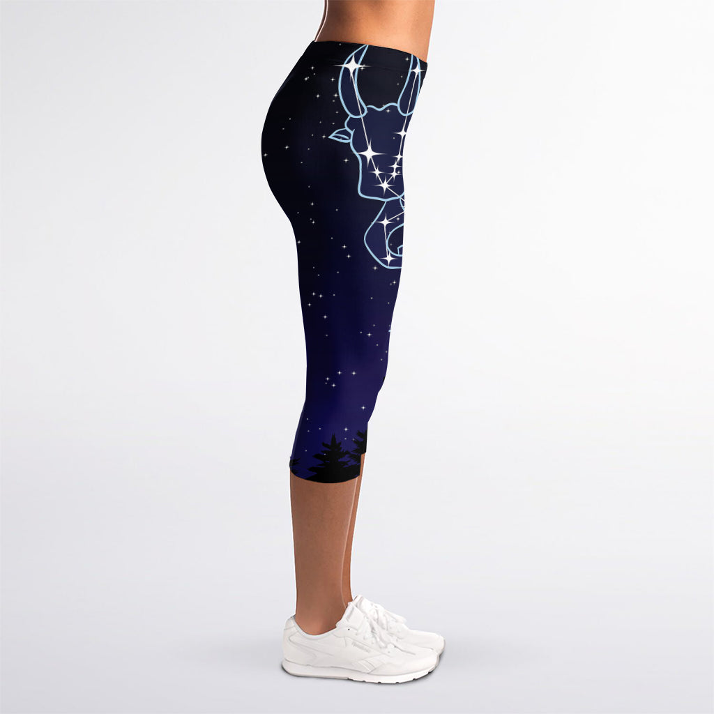 Taurus Constellation Print Women's Capri Leggings