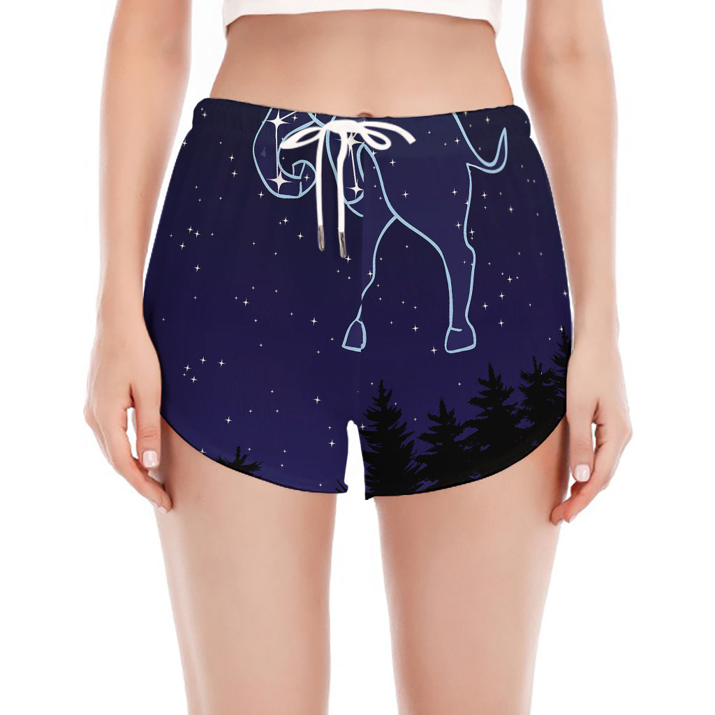 Taurus Constellation Print Women's Split Running Shorts
