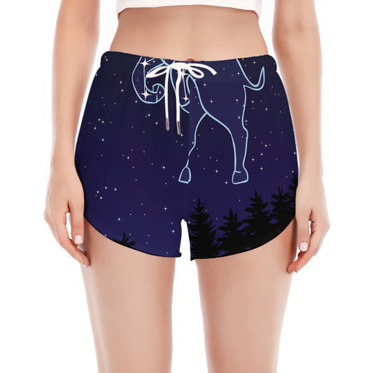 Taurus Constellation Print Women's Split Running Shorts