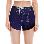 Taurus Constellation Print Women's Split Running Shorts