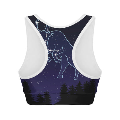 Taurus Constellation Print Women's Sports Bra