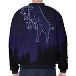 Taurus Constellation Print Zip Sleeve Bomber Jacket